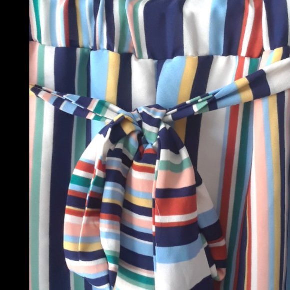 Fab'rik Flowy Striped Shorts with Waist Tie Size Small - Picture 3 of 3